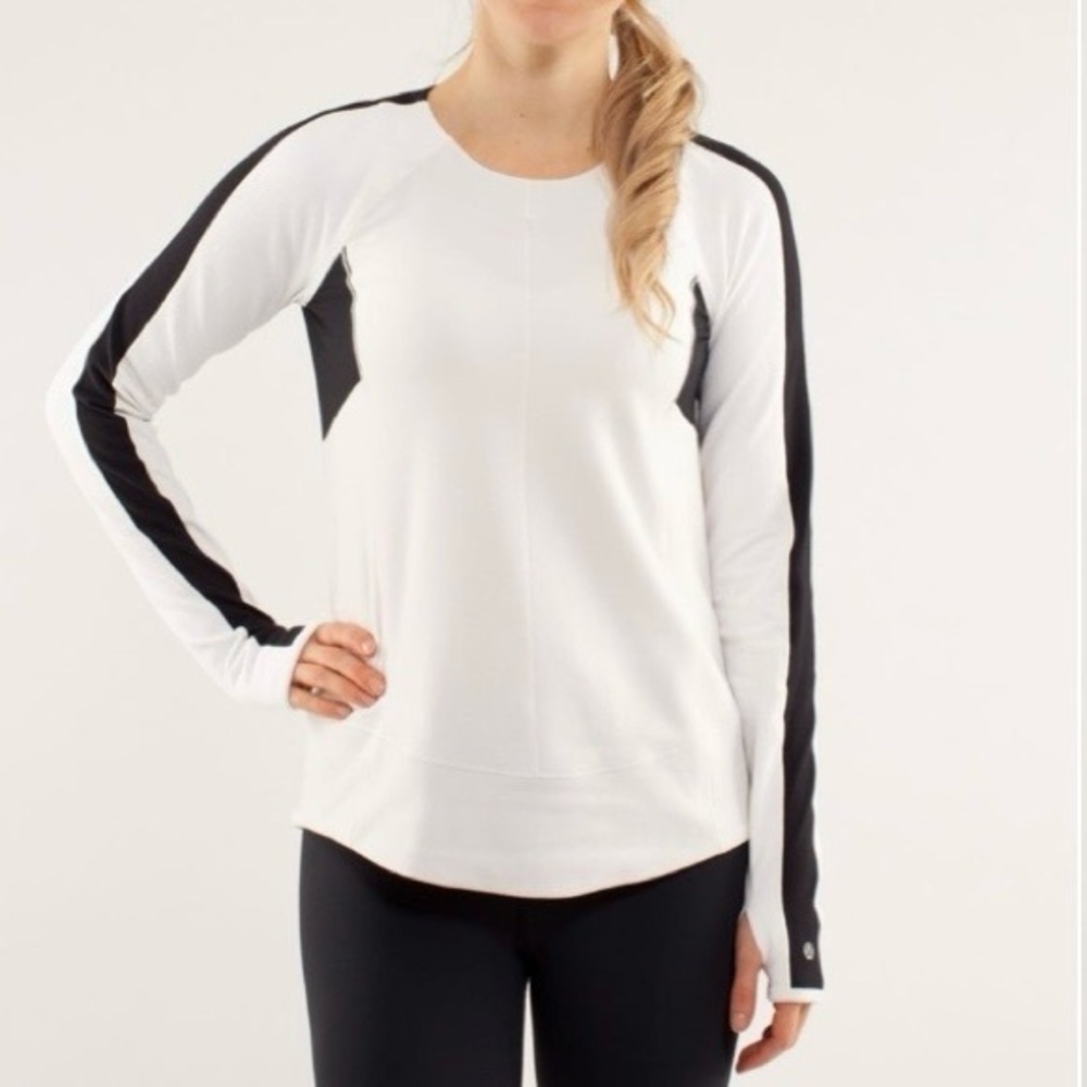 Lululemon Run: Bold In The Cold Long Sleeve Polar Cream / Black 4